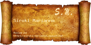 Siroki Marianna névjegykártya